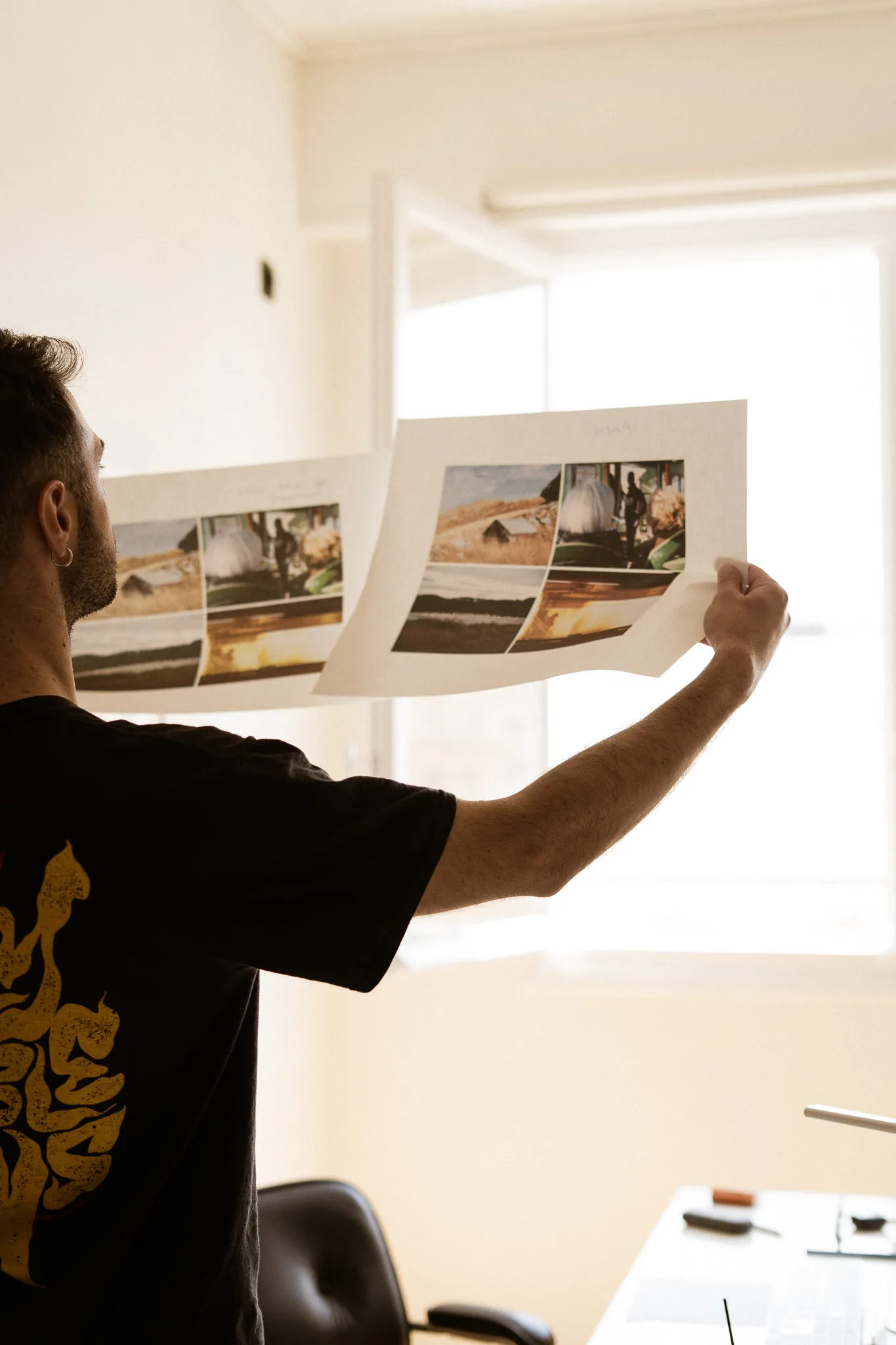 Untitled Office — reviewing printed work in the studio